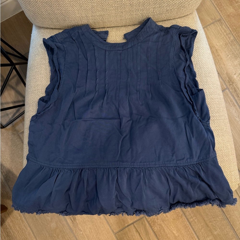 Nanette Lepore Navy Ruffle Blouse